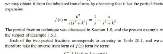 Laplace invese transform using partial fraction 
